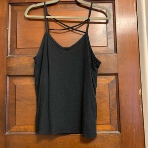 Black Strappy Women's Cotton Strap Tank Top